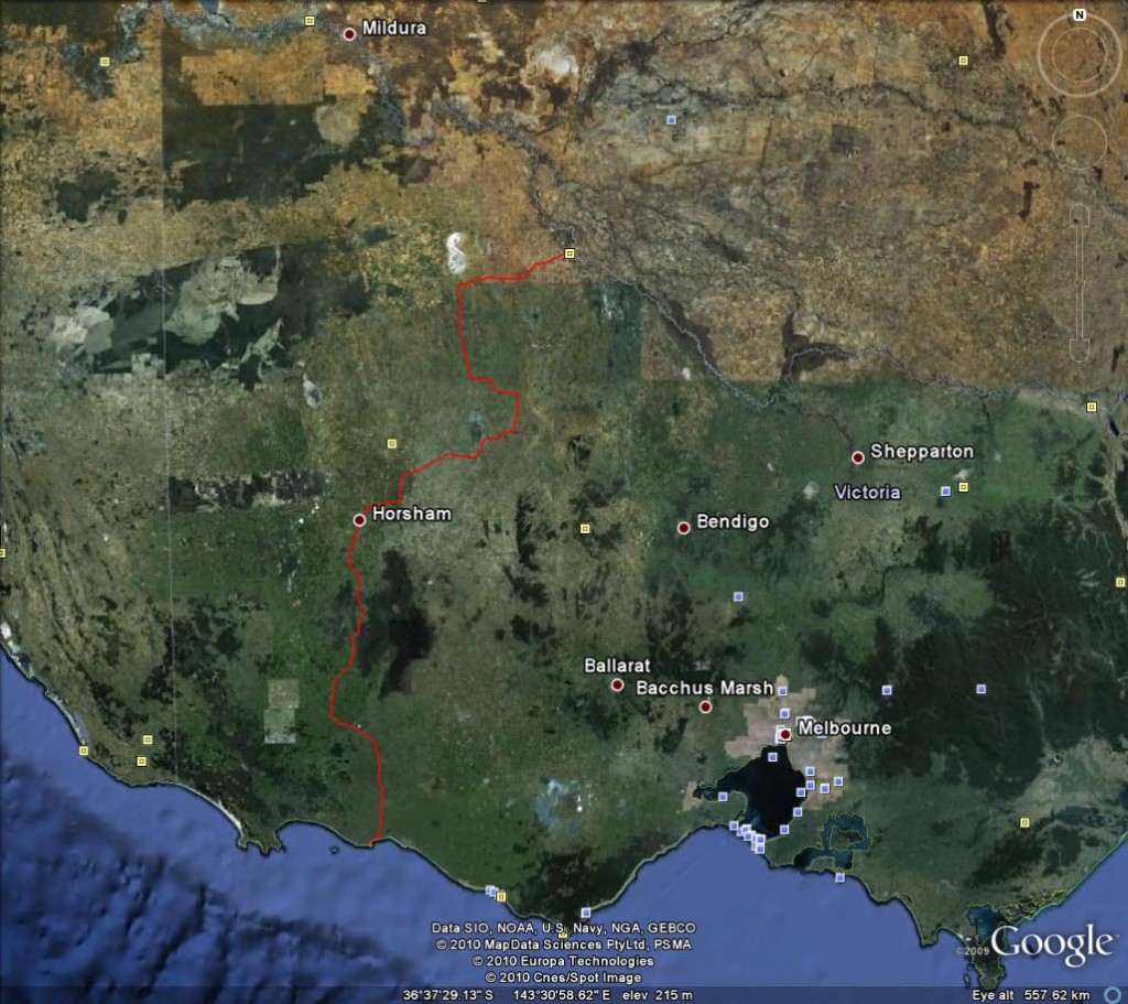 Murray to Moyne bike ride route