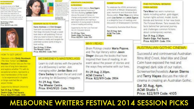 Melbourne Writers Festival 2014 Session Picks