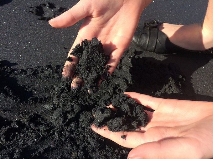 Black sand at Port Waikato