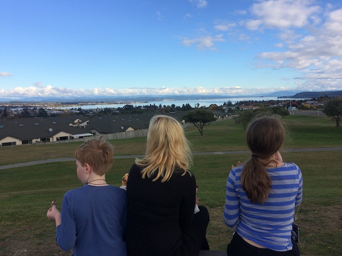 Eating Icecream outside Taupo